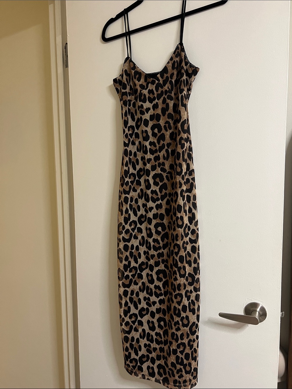 Mango Leopard-Print Slip Dress in Brown and Black